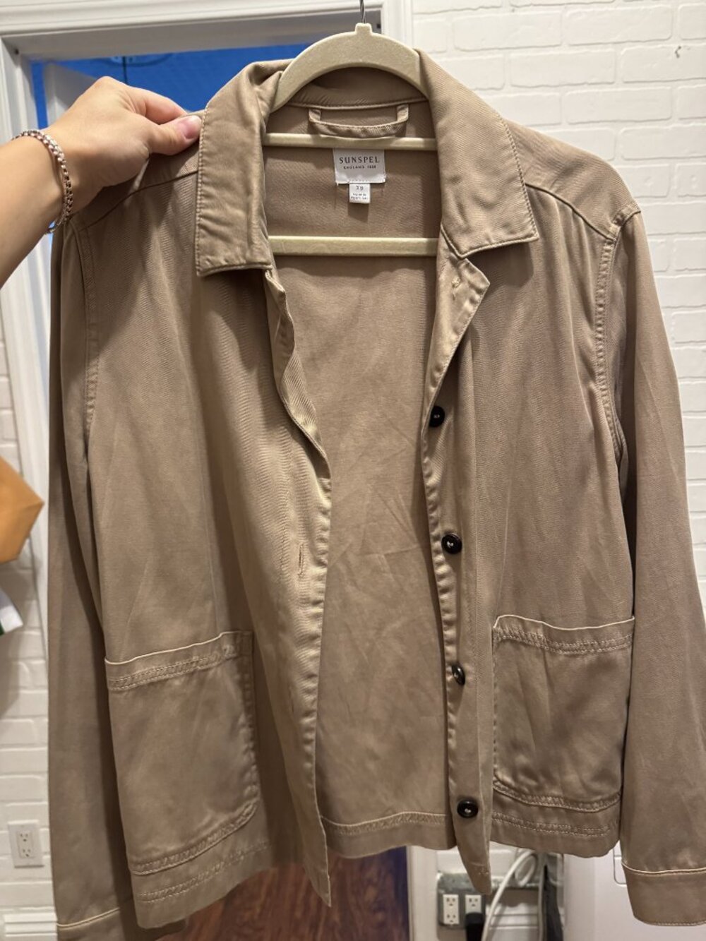 Sunspel Tan Chore Jacket XS Lyocell Cotton